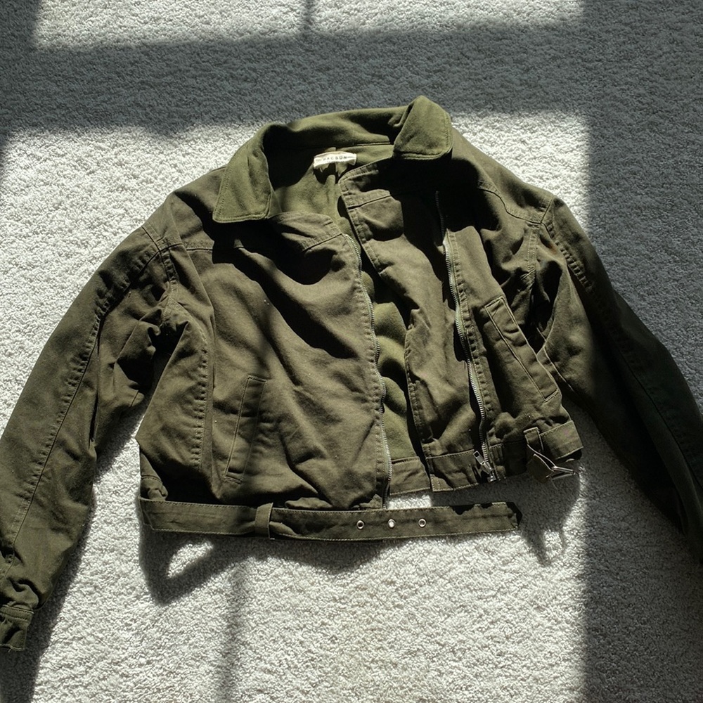 Pacsun women’s bomber jacket. Green.